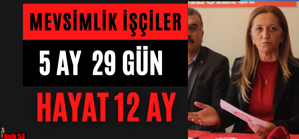  Hayat 12 ay.Mevsimlik işçiler' 5 ay 29 gün DİSK Arzu Çerkezoğlu